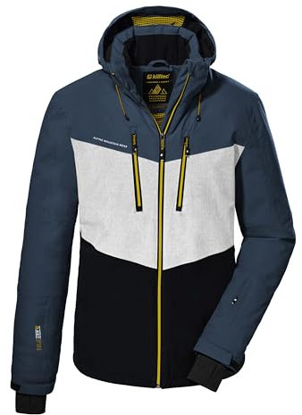 killtec Herren Skijacke/Funktionsjacke mit abzippbarer Kapuze und Schneefang KSW 45 MN SKI JCKT, stahlblau, L, 38699-000