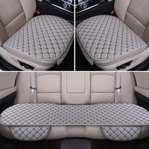 VALBEL Auto Sitzauflagen Universal Sitzkissen Autositzbezüge Vorne Hinten Sitzbezüge Fahrzeuge Stuhl Pad Mat rutschfest Bequem (Grey,3-teiliges Set)