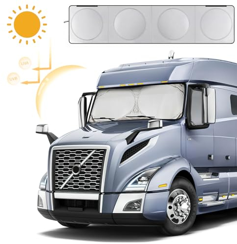 Parasol Coche Delantero Compatible con Freightliner, Protección Solar UV para Automóvil Y camión contra El Calor Solar,Cubierta Camión semirremolque Parabrisas De Automóvil,Plegable
