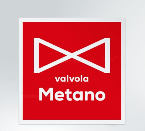 GLOBAL CARTELLO SEGNALETICO QUADRATO - Valvola metano - segnale Adesivo Extra Resistente, Pannello in Forex, Pannello In Alluminio (Pannello in Alluminio, 30 cm Lato)