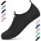 BARFULKER Badeschuhe Damen Herren Wasserschuhe Neoprenschuhe Strandschuhe Aquaschuhe Surfschuhe Schwimmschuhe Wassersportschuhe Barfuß Schuhe Leicht Hausschuhe. Schwarz,44 EU