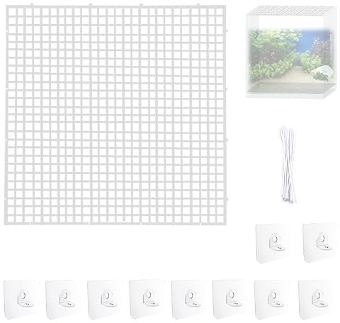 4 Stück Aquarium Bildschirmnetz Aquarium Abdeckung 30x30cm Terrariendeckel Kunststoff Gitterplatte Anti-Sprung Aquarium Siebnetz