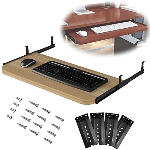 Soporte Deslizante Para Teclado De Ratón De Computadora Con Estante Para Cajón, Bandeja 540/600/700 × 270 Mm, Para Escritorio Y Mesa De PC, Bandeja Para Teclado Con Cajón Debajo Del Escritorio, Ahor