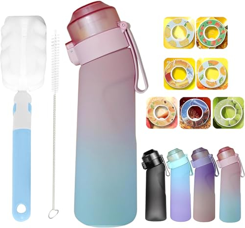 Air Gour Up Bouteille, 650ML Air-up Gourd Avec 7 sul Saveur Gout Pods, Bouteille d'eau Parfumée Sans Avec Paille-0 Sugar 0 Crie et tasse d'eau