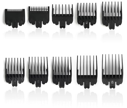 Trimmer Aufsätze, Haarkämme set Haar Clipper Magic Clip Haarschneidemaschine Bartschneider Aufsteckkamm Aufschiebekämme für Schermaschine Friseur Salon Werkzeug (Schwarz)
