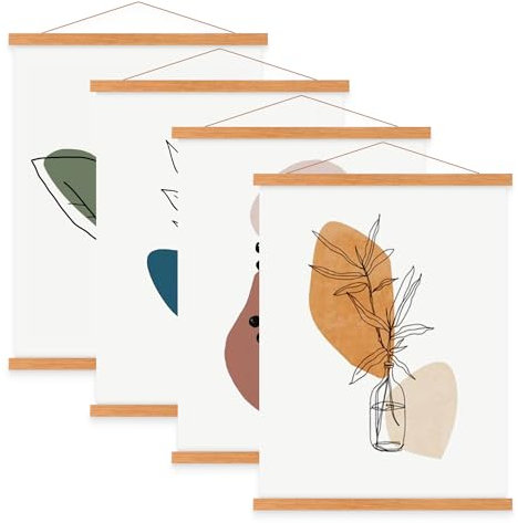 Sanauto Paquete de 4 ganchos magnéticos de madera A1 de 61 cm, marco magnético de madera para colgar pósteres, kit de marco magnético para colgar pósteres de 61 x 91.5, 60 x 90 pulgadas, 61 x 90