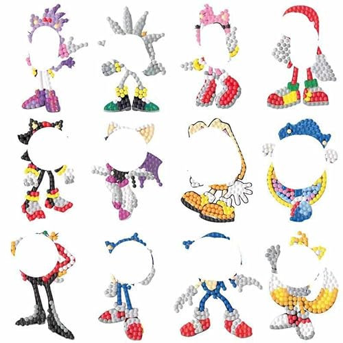 Yoimckay 12 Stück 5D Cute Cartoon Diamond Painting Aufkleber,Anime Lgel Diamand Painting Set,Kawaii Animal Diamond Painting Kits für Kinder,Diamand Painting DIY Stickers Kit für Erwachsene Anfänger