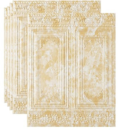 HAILM 10 Stück Wandpaneele Küche 3D Tapete Selbstklebend Wandverkleidung Aussen Paneele Wand Selbstklebend Wasserdichter Moderner Stil Aus PE-Schaum Für Wohnzimmer Schlafzimmer Wandpanele,E