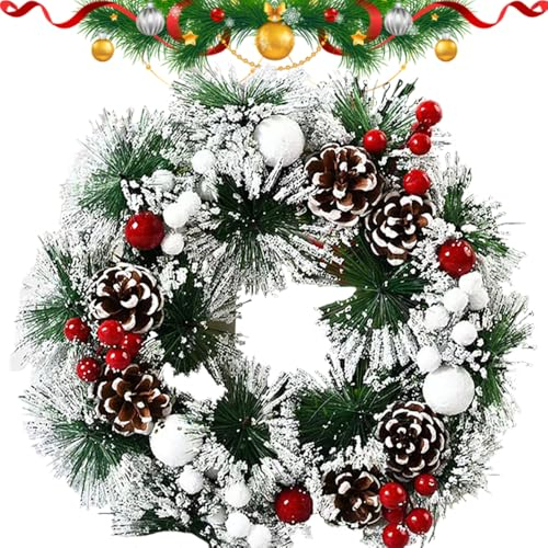 30cm Weihnachtsdeko Kranz Tür,Türkranz Haustür Außen Weihnachten,Weihnachtskranz,Tannengirlande Weihnachten,Weihnachten Girlande,Weihnachtsdeko Kranz,Künstlicher Kranz Weihnachten (H)