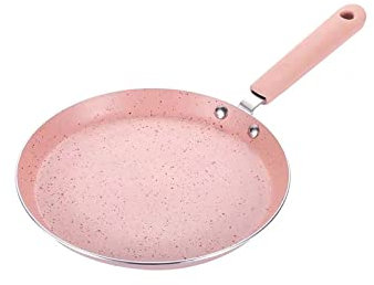 NSTVVEE Saucepan Frying Pan Coating Alloy Crepe Pan Tamago Pan Wok (Pink 22cm8inch)