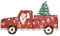 LEADZM Weihnachtsdeko Der Weihnachtsmann fährt Auto 2D-Farbblase warmweißes Licht Weihnachtsdeko Aussen 116 * 16 * 70cm