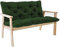 Outdoor 3-Sitzer Gartenschaukel Bank mit dicker Rückenlehne und Stützpolster, Holz Hängematte Sofa Sitzkissen für Terrasse oder Veranda