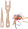 RAXLUPO 2 Stück Strickgabel Handgefertigte Strickgabel Strickgabel Aus Holz Mit Stricknadelset Holzschnur Strickgabel für kreative Flecht- und Strickarbeiten