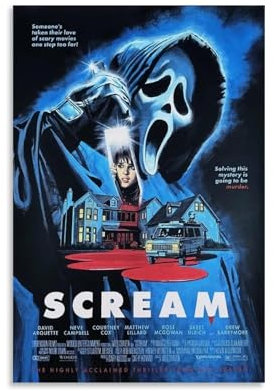 juaseehke Scream 1996 (6) Poster, Raumdekoration, Leinwandposter, ästhetischer Poster, Wandkunst, Dekor-Poster, 30 x 45 cm, ungerahmter Stil