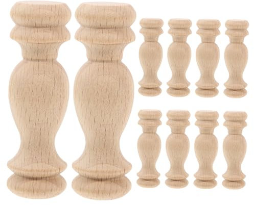 Angoily Pilares Romanos Miniatura 10 Pcs Decoración De Escaleras Balaustre De Madera Estilo Antiguo