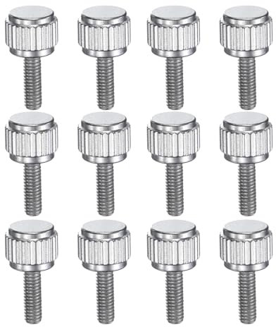 QUARKZMAN 12 Stück gerändelte Daumenschrauben M2,5x8mm Edelstahl-Sperrschrauben Runde Flachkopfknöpfe für Schiebelehren Messwerkzeug Zubehör, Silber