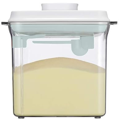 BCENG 1.7L Milchpulver-Vorratsbehälter Pop-up-Vorratsglas Einhandbedienung Versiegelter Milchpulverspender Abnehmbar Milchpulver Behälter mit Löffel zur Aufbewahrung Milchpulver und Lebensmitteln