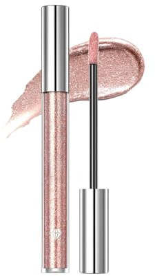 Metallic Diamond Glitter Lip Gloss - 24 hours long-lasting metallic shine, a must-have for parties and nightclubs, with non-sticky cups and sparkling glitter, waterproof and lightweight.