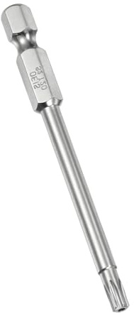 TA-VIGOR 1Pcs T20 Torx Head Screwdriver Bits 1/4 Inch Hex Shank, 75mm Long Magnetic Tamper Proof Star S2 Steel Security Torx Bits with Hole for Impact Driver Drill Bits Hand Tools