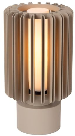 LUCIDE LAMBRES - Tischlampe - Ø 15 cm - 1xE27 - Taupe