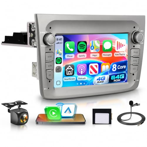 8 Core 4G+64G Wireless Carplay Android Autoradio für Alfa Romeo MITO 2008-2016 7 Zoll Autoradio Touchscreen mit Wireless Android Auto Navi GPS WiFi Mirror Link Bluetooth FM/RDS/DSP/SWC Rückfahrkamera
