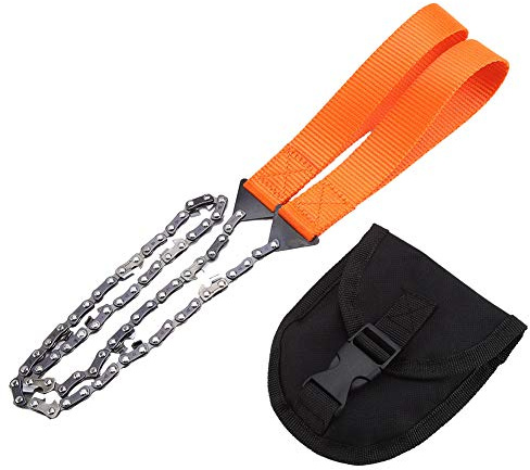 Pocket Chainsaw, Camping Folding Hand Saw with Bag Hand Chain Saw Survival Gear and Supplies for Camping Backpacking Hiking