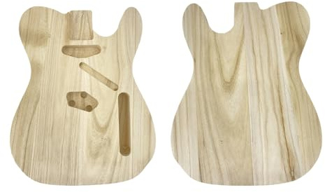 YoungMonic Unlackierter Paulownia-E-Gitarrenkörper, leichter Korpus in Fassform, anschraubbarer Halsabsatz für individuelle DIY-Gitarrenprojekte (Stil 1)