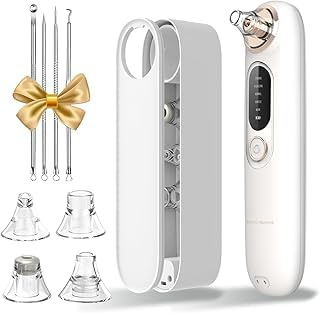 Mitesserentferner Porensauger Porensauger mit Pickel Ausdrücken 5 Modi | Pickelsauger,4 Köpfen, LCD Display, Schonend,USB Wiederaufladbar,Vakuumsauger zur Gesichtsreinigung, Akne Behandlung,