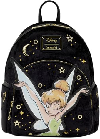 Loungefly Disney Fée Clochette - Pixie Dust - Mini sac à dos en velours - Idéal pour enfants et adultes - Sacs à collectionner