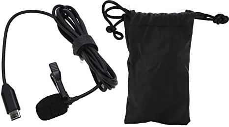 Wired Type C Lavalier Lapel Microphone, Omni Directional, 1.5m Cable, Lightweight Clip - High Sensitivity, Noise Isolation, Ideal for Vlogging and Interviews