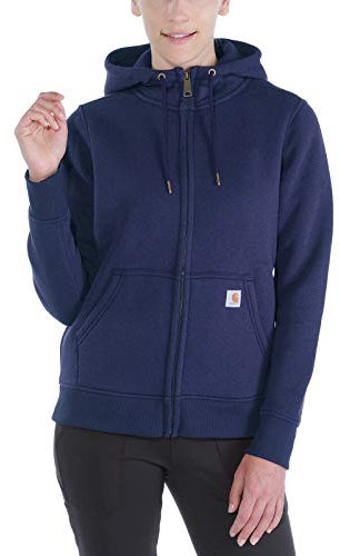 Carhartt, Felpa Relaxed Fit, media pesantezza, Full-Zip Donna, Blu navy, XL