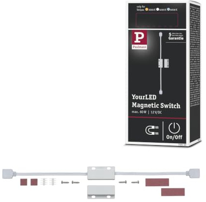 Paulmann 70910 Stripe YourLED Schalter Magnetic DC 12V max. 60W Weiß Lichtband Kunststoff
