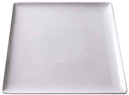 REYG Plato Plato Cuadrado De Cerámica Plato Blanco Adecuado para El Hogar Restaurante Occidental Tamaño: 10 Pulgadas