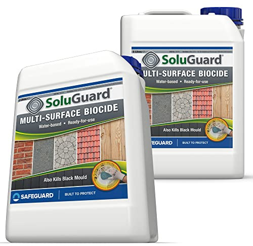 Soluguard Multi Surface Biocide -2 x 5L - High Strength, Ready for Use Against Fungi, Mould, and Algae on Internal and External Walls, Brick, Render, Stone & Other Surfaces