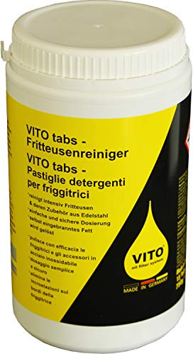 VITO tabs - Fritteusenreiniger (15 tabs) - Reinigt kraftvoll, sicher und einfach gewerbliche Profifritteusen und Fritteusen-Zubehör aus Edelstahl