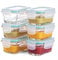 Contenedores de almacenamiento de alimentos para bebés de vidrio superior, microondas y lavavajillas, recipientes pequeños para salsas para aperitivos y salsas