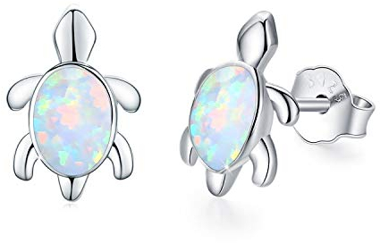 Schildkröte Ohrringe 925 Sterlingsilber Opal Ohrringe für Frauen Tier Ohrstecker für Mädchen Schildkröte Geschenke für Kinder
