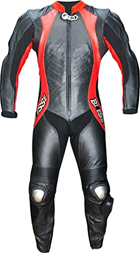 BI ESSE - Tuta da MOTO intera in vera pelle bovina, ideale per uso professionale in pista