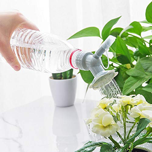 Bouteille Cap Sprinkler Buse 2 en 1 Tête Bouteille d'arrosage en plastique d'eau peut-Spout pour bouteille Fleur Plante Arrosoirs Pomme de douche Outil de jardin (Gris Couleur)