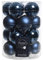 KAE - Lot de 20 boules de Noël en verre - Diamètre : 6 cm - Bleu nuit - Mat et brillant