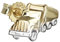 NKlaus Einzel Lkw Truck 375 Gelb Gold 9 Karat Ohrstecker 9 * 7mm Ohrring Männer 4943