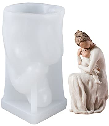 TROYSINC 3D-Mutter-Liebe-Körperform,Kerzenform Silikon,Körperkerzenform,3D-Kerzenform für den menschlichen Körper,Kerzen Gießform,für Herstellung von Kerzen, Schokolade, Seife (B)