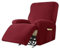 AQIGR Relaxsessel Bezug Stretch Samt Stretchhusse für Relaxsessel Sesselbezug 4-teiliges Set Elastischer Antirutsch Husse für Fernsehsessel Liege Sessel (Color : Burgundy)