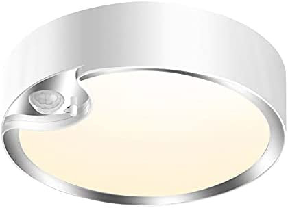 NAGETA Motion Sensor Ceiling Light Battery Operated Indoor LED Ceiling Lights Motion Activated for Hallway Laundry Stairs Garage Bathroom 400LM Warm White