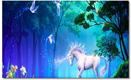 Outdoor Teppich Einhorn Weiß Lila Schmutzfangmatte Polyester Verdicken Fußmatte Außen Innen rutschfest Fussmatte Weich Fussmatten Haustür Waschbar Fussabtreter Aussenbereich Türmatte 100x120cm