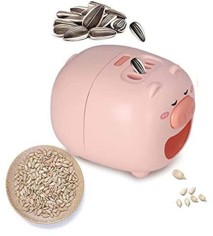 TOPINCN Sunflower Seed Automatic Peeler Sheller Opener Machine Pig Shape Electric Melon Seed Sheller Sunflower Seed Sheller Machine for Gifts(Delicious)