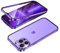 GOOVEN Schnallen-Installation iPhone 14 Pro Hülle 360° Vollaluminium Bumper mit Schloss gehärtetes Glas stoßfest durchscheinend Rückwand doppelseitiger Schutz (lila)