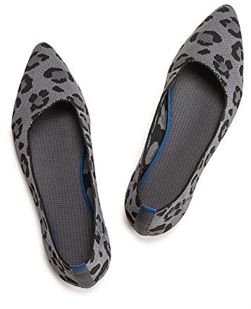 Frank Mully Frauen Spitze Zehe Ballett flach Strickkleid Schuhe Low Wedge Flache Schuhe Komfort Slip On Flats Schuhe für Frau Klassische weiche Schuhe