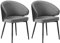 VASAGLE Esszimmerstühle, 2er Set, Küchenstühle, Polsterstühle, Sessel mit Armlehnen, Metallbeine, modern, Wohnzimmerstühle, für Esszimmer, Küche, dunkelgrau LDC102G01