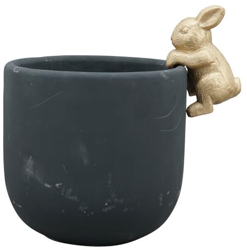 Exner GmbH Pot Aurum - Noir/Or - Ciment - 14x14x14 cm